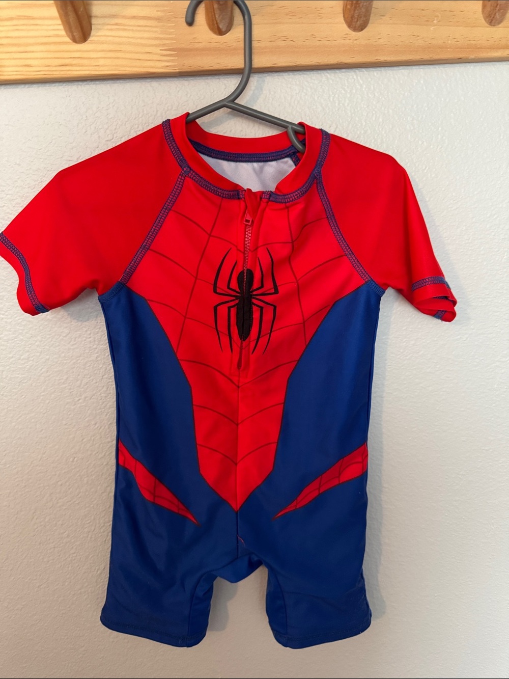 Marvel Red and Blue Spider-Man Short Sleeve Costume Swimsuit